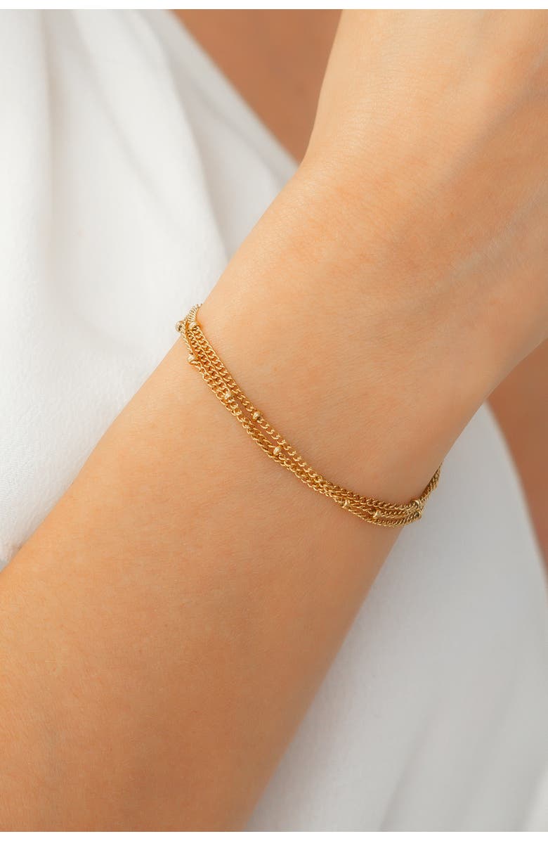 Mint & Lily Triple Layer Satellite Chain Bracelet, Alternate, color, Rose Gold-Tone