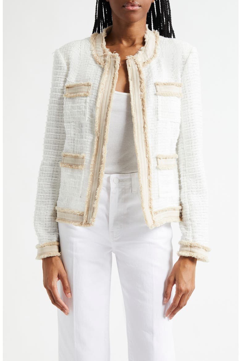 Agnes Tweed Jacket, Main, color, BLANCBISC