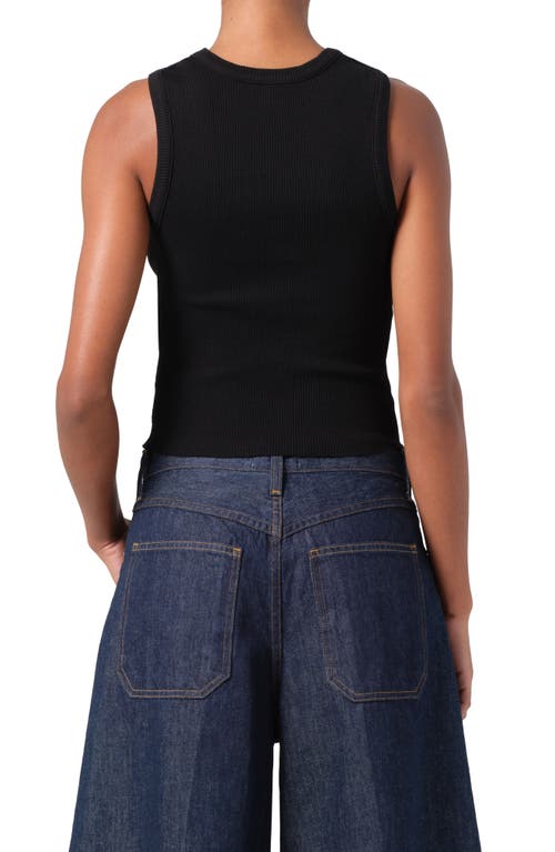 Agolde Binx Ribbed Stretch-lyocell And Organic Cotton-blend Tank In Black