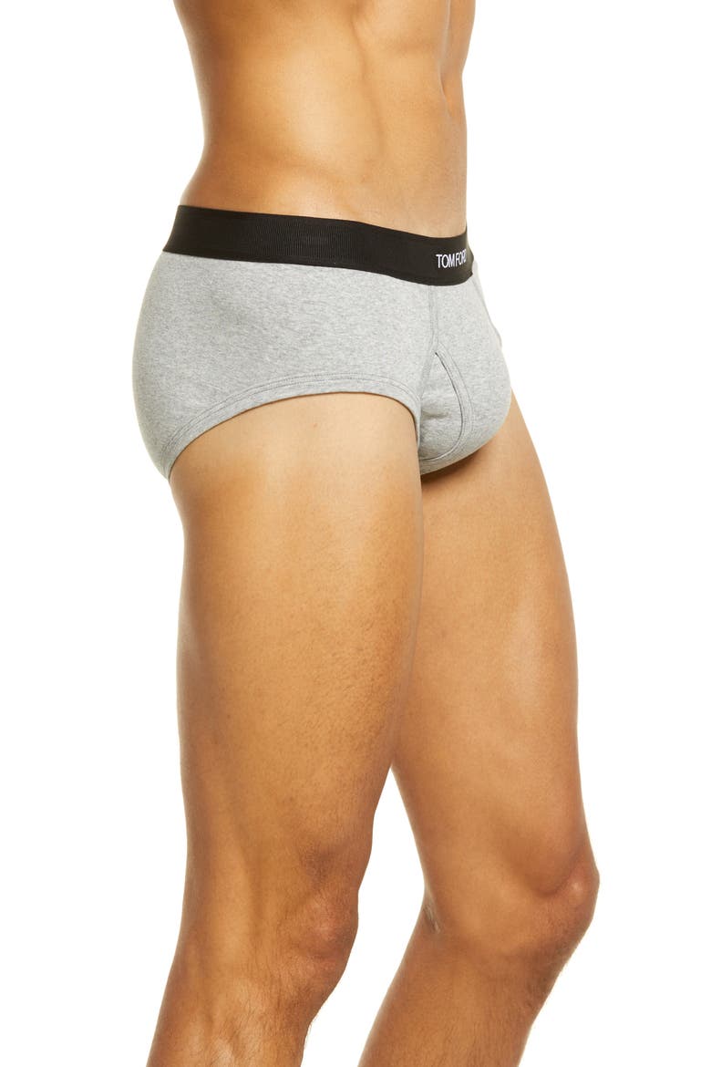 2-Pack Cotton Stretch Jersey Briefs, Alternate, color, GREY MELANGE