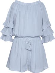 Truly Me Kids' Tiered Ruffle Sleeve Romper