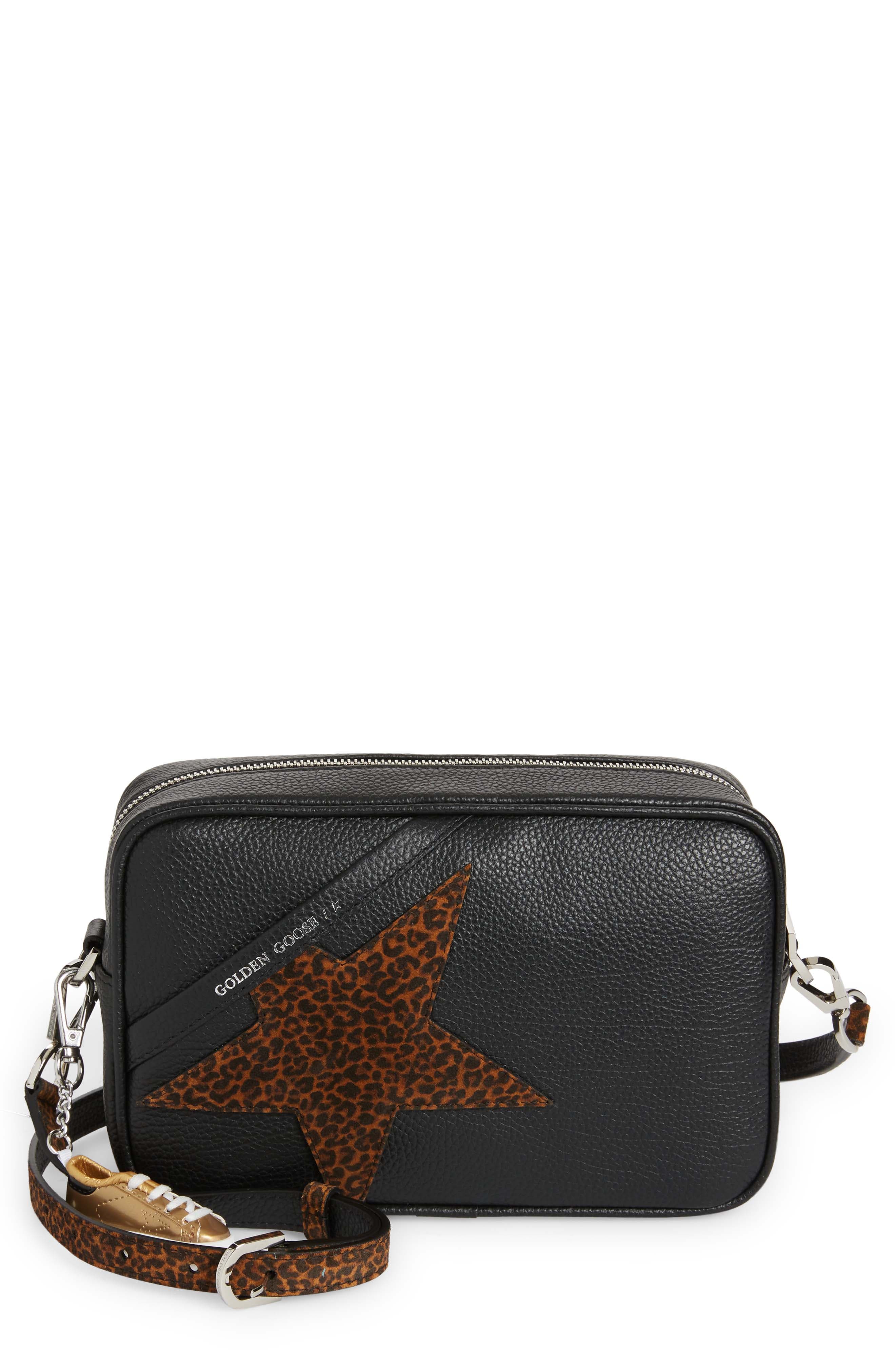 Golden Goose Star Leather Crossbody Camera Bag, Main, color, 