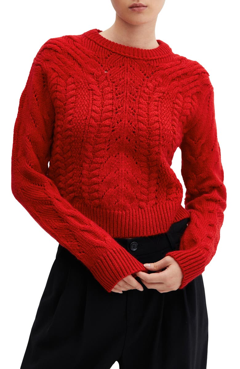 MANGO Open Stitch Sweater, Main, color, 