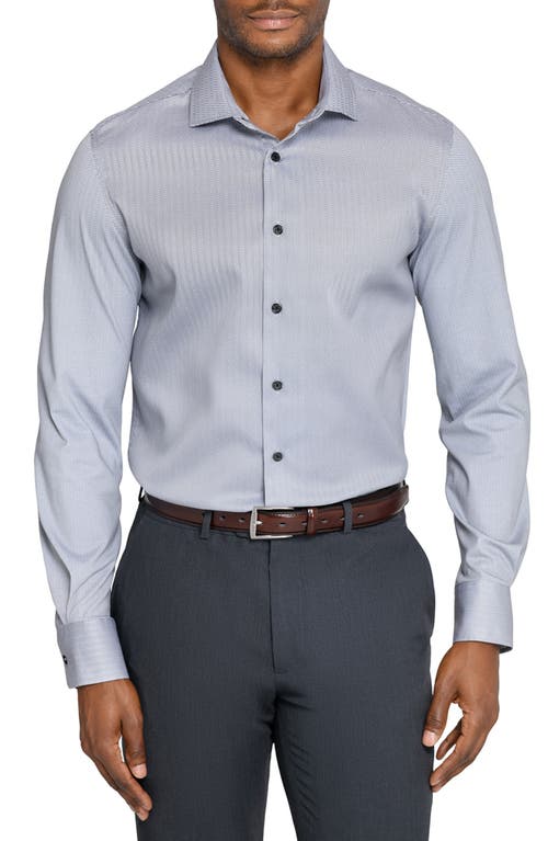 Wrk W.r.k Slim Fit Stripe Duo Reworked Cotton Dress Shirt In Gray