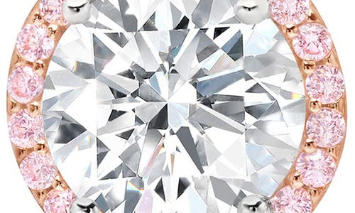 Crislu Brilliant Cut Pink Cubic Zirconia Halo Stud Earrings In Silver