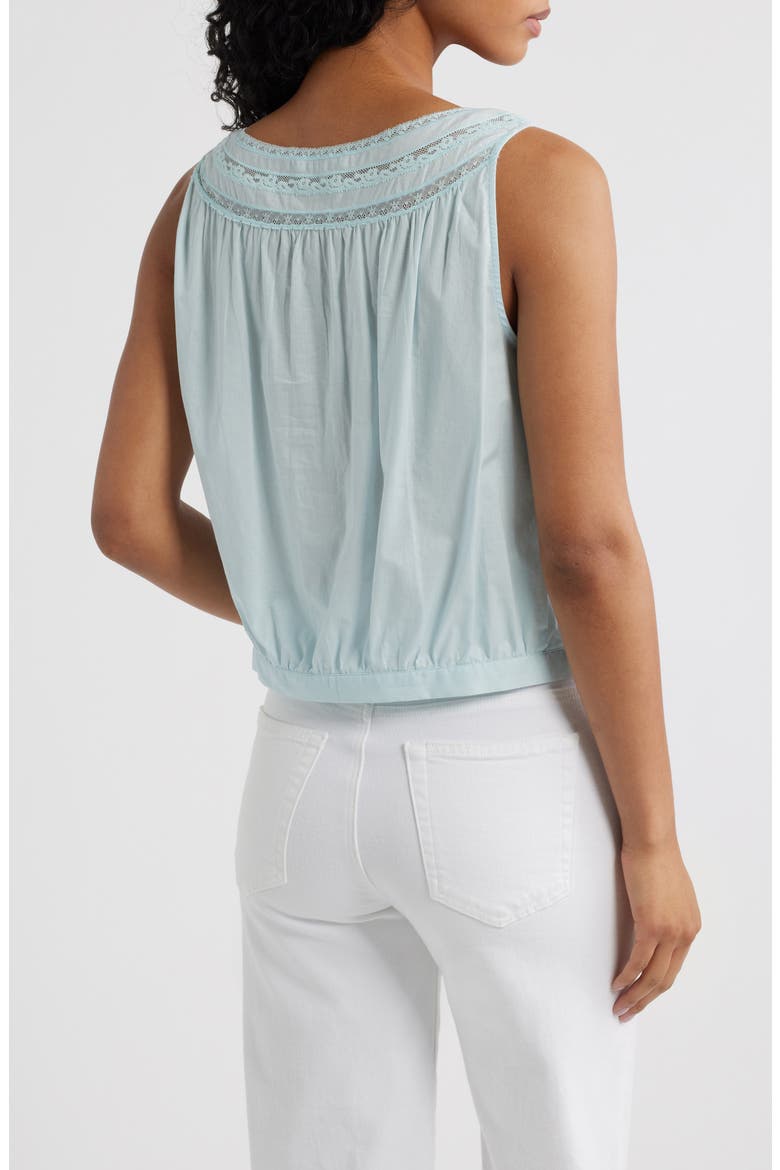 Lace Inset Pintuck Sleeveless Top, Alternate, color, FROSTED SKY