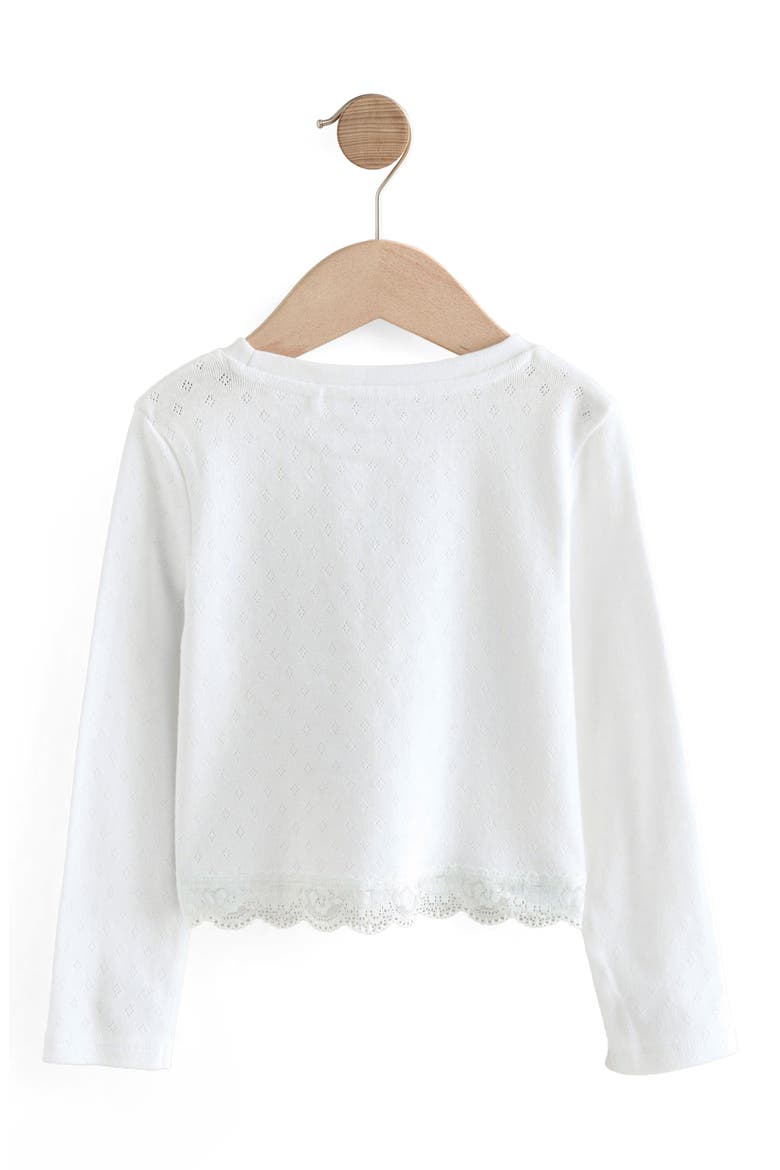 Kids' Scalloped Hem T-Shirt, Alternate, color, WHITE