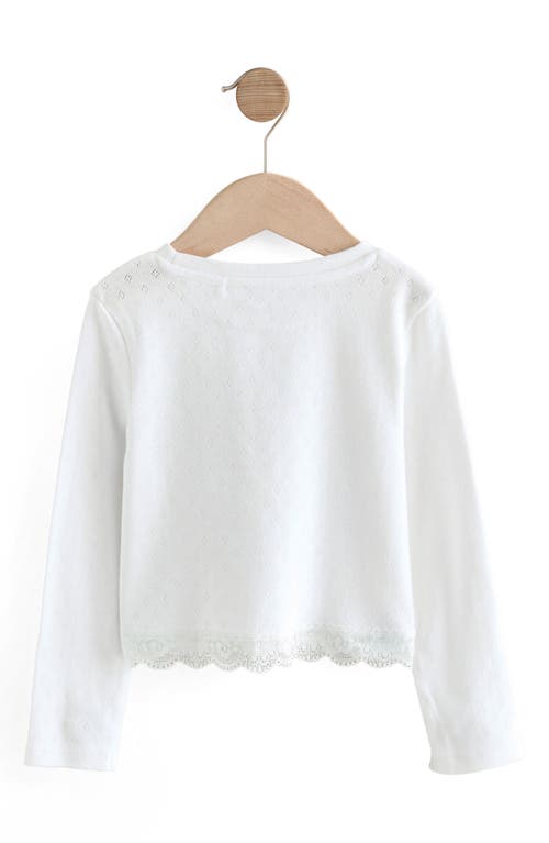 Next Kids' Scalloped Hem T-shirt In White
