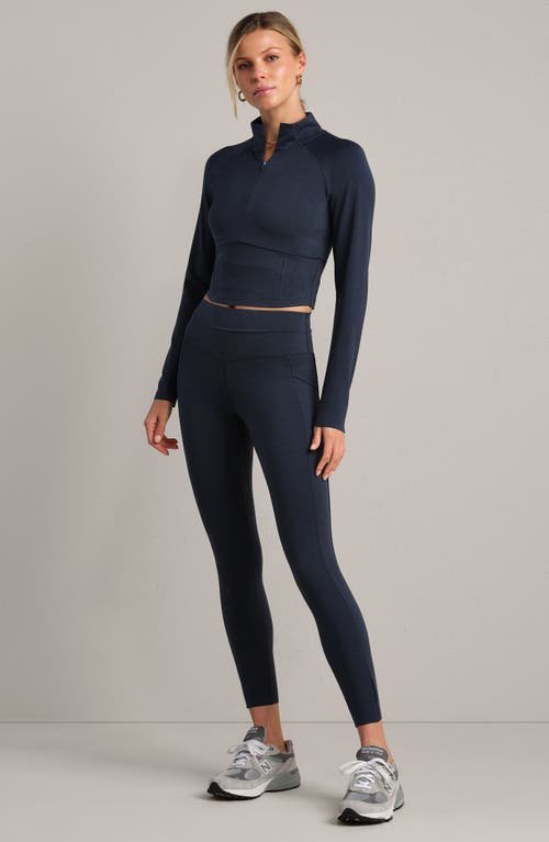 Rhone Revive Crop Quarter Zip Top In Blue