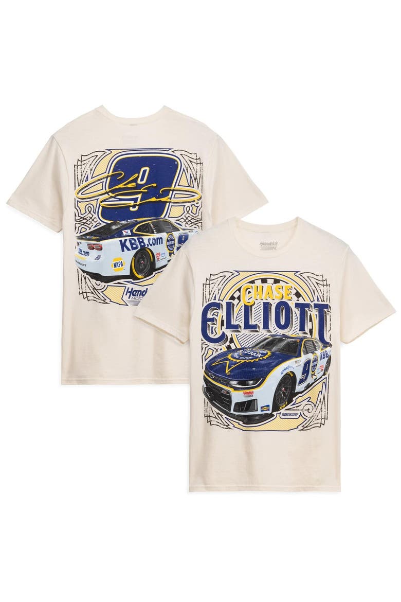 Men's Classic Ink Cream Chase Elliott #9 Kelley Blue Book 2026 T-Shirt, Main, color, Cream