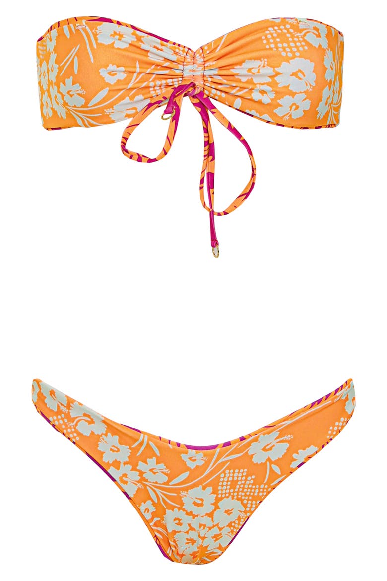 Flamingo Palm Splendourous Reversible Bikini Bottoms, Alternate, color, PURPLE