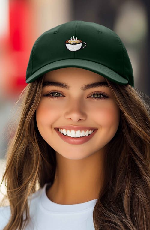 Dalix Cappuccino Embroidered Casual Cap In Dark Green