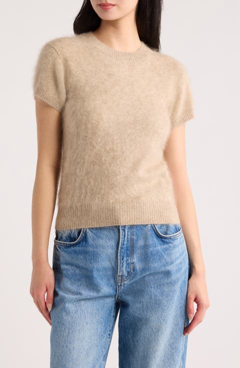 Darcy Brushed Cashmere Short Sleeve Sweater