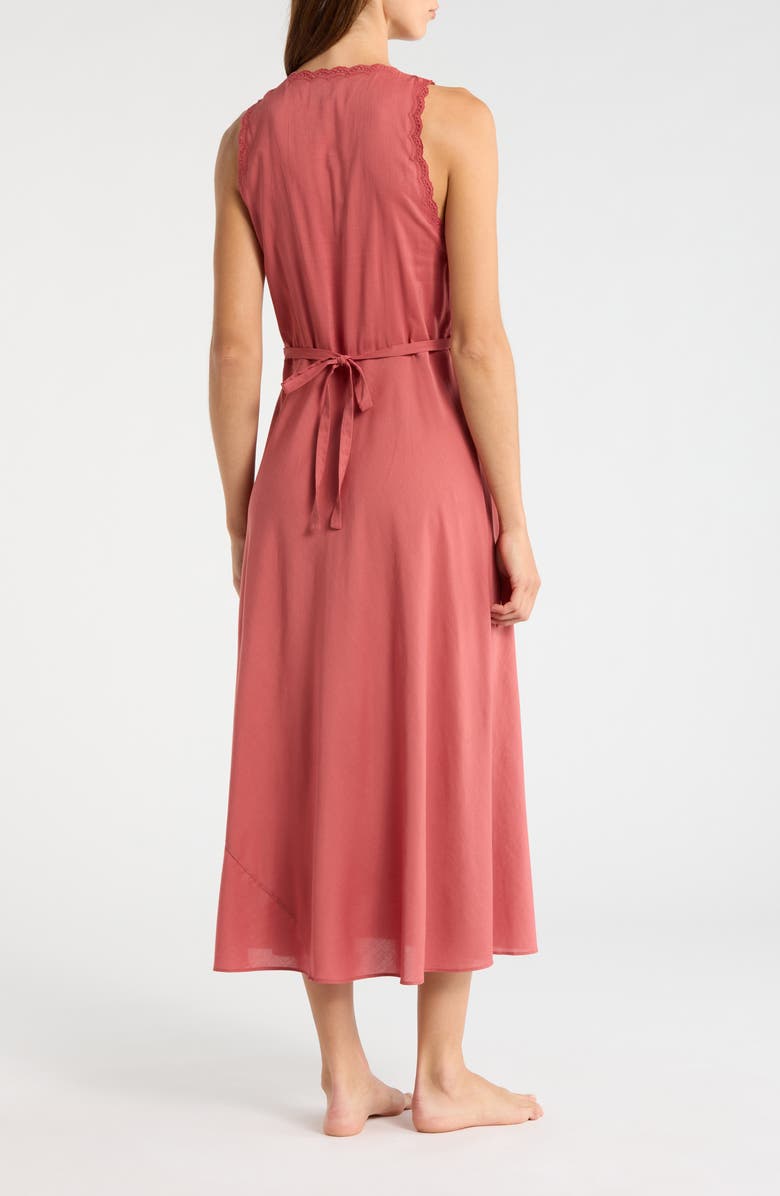 Reformation Lila Cotton Blend Nightgown, Alternate, color, Rosewood