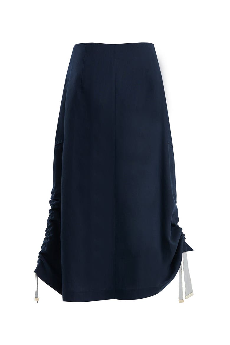 Dark Navy Button-Closure Maxi Skirt, Main, color, Blue