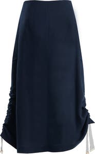 Gizia Dark Navy Button-Closure Maxi Skirt