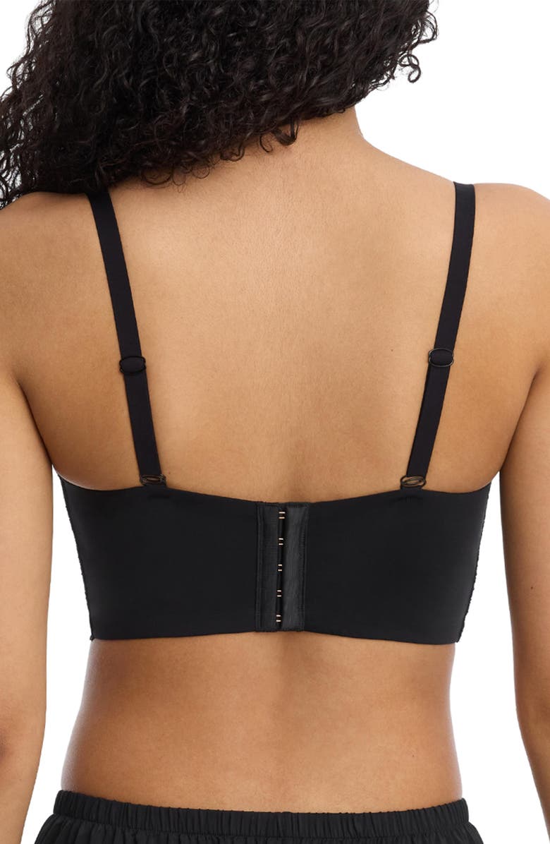 Skarlett Blue Minx Longline Side Support Lace Bra, Alternate, color, Black