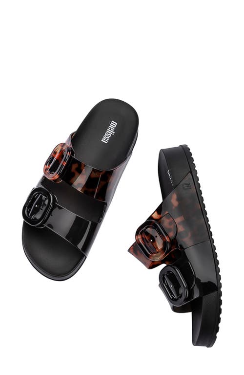 Shop Melissa Cozy Buckle Slide Sandal In Black/clear Tortoise