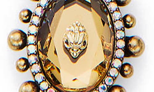 Kurt Geiger London Eagle Head Crystal Locket Necklace In Gold