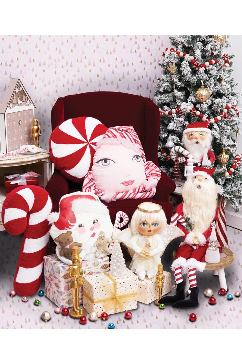 Christmas Candy Cane Cotton Blend Mini Accent Pillow 11" x 25", Alternate, color, Red
