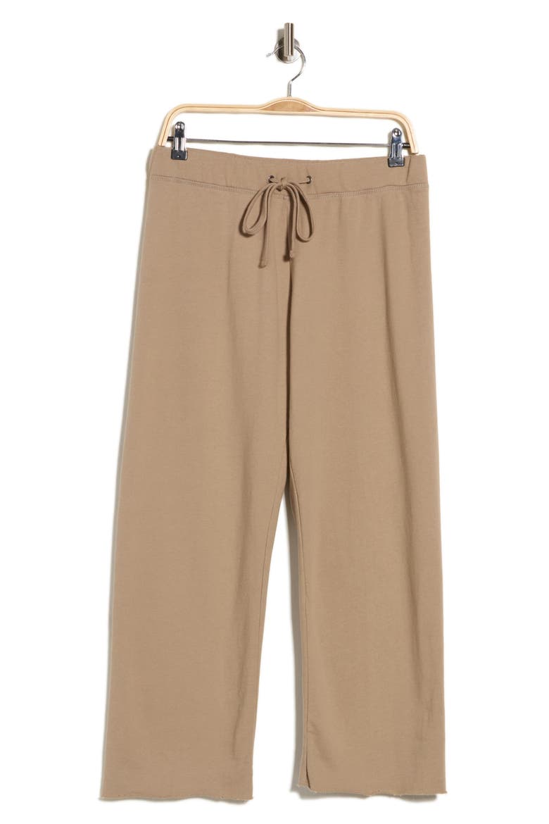 French Terry Raw Edge Sweatpants, Alternate, color, COFFEE