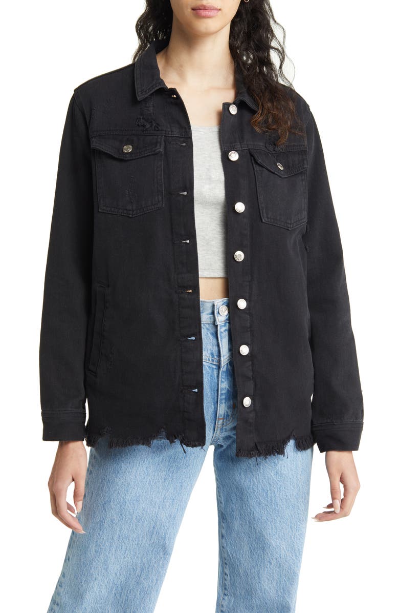 Thread & Supply Villa Frayed Denim Jacket, Main, color,