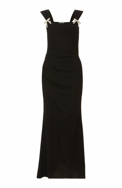 Quiz Corset Detail Wrap Maxi Dress In Black
