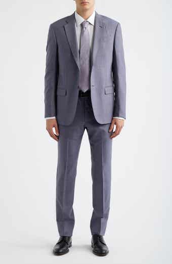 Purple & Blue Plaid Virgin Wool Suit