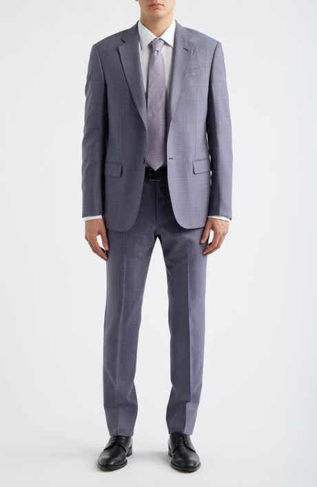 Purple & Blue Plaid Virgin Wool Suit