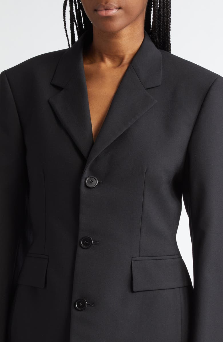 Hourglass Single Breasted Wool Grain de Poudre Blazer