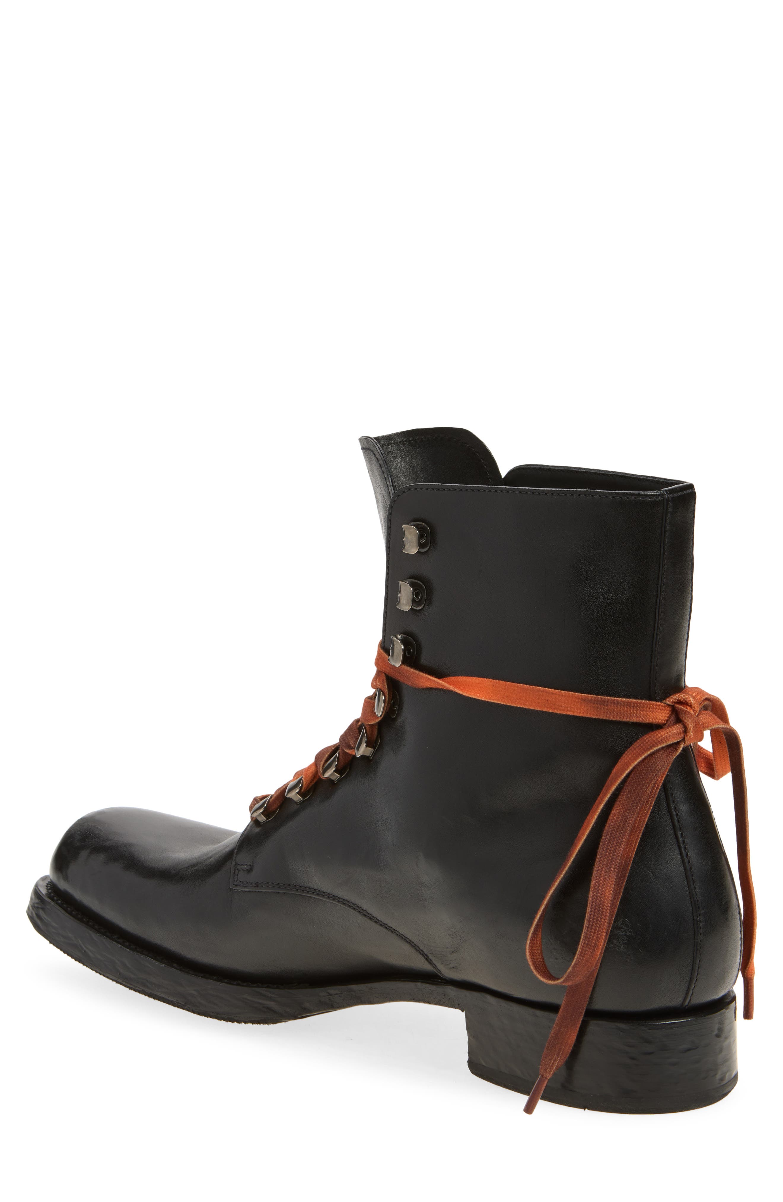 Leather Combat Boot, Alternate, color, NERO
