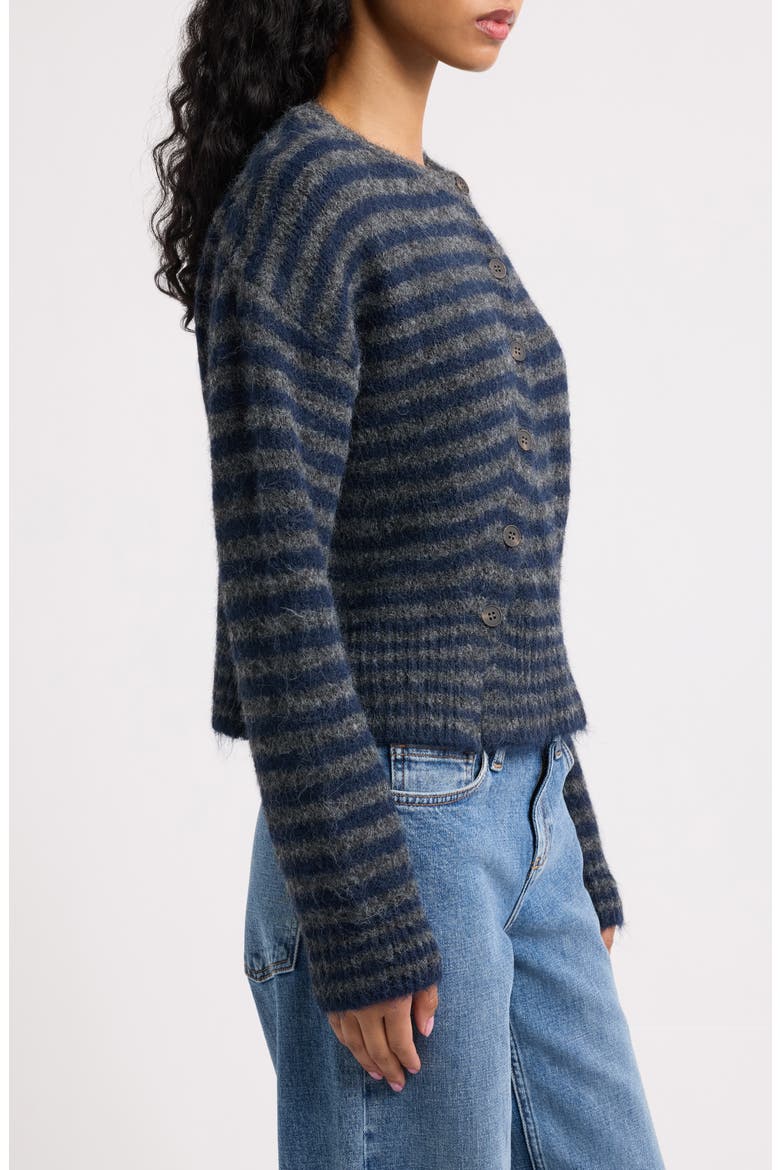 Asymmetric Stripe Cardigan, Alternate, color, GREY