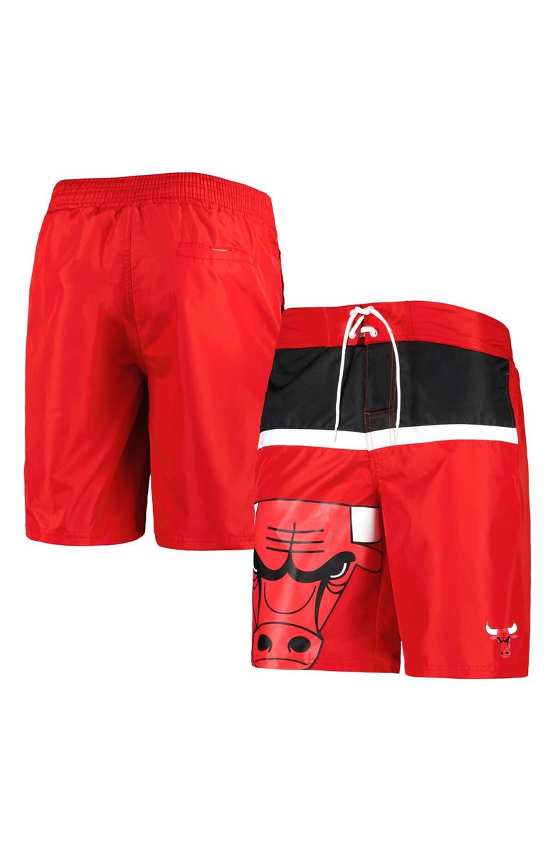 G-III SPORTS BY CARL BANKS Men's G-III Sports by Carl Banks Red Chicago Bulls Sea Wind Swim Trunks, Main, color, 