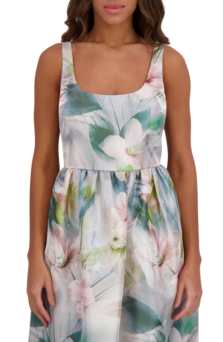 Kensie Shimmer Twill Midi Dress, Alternate, color, Grey Multi