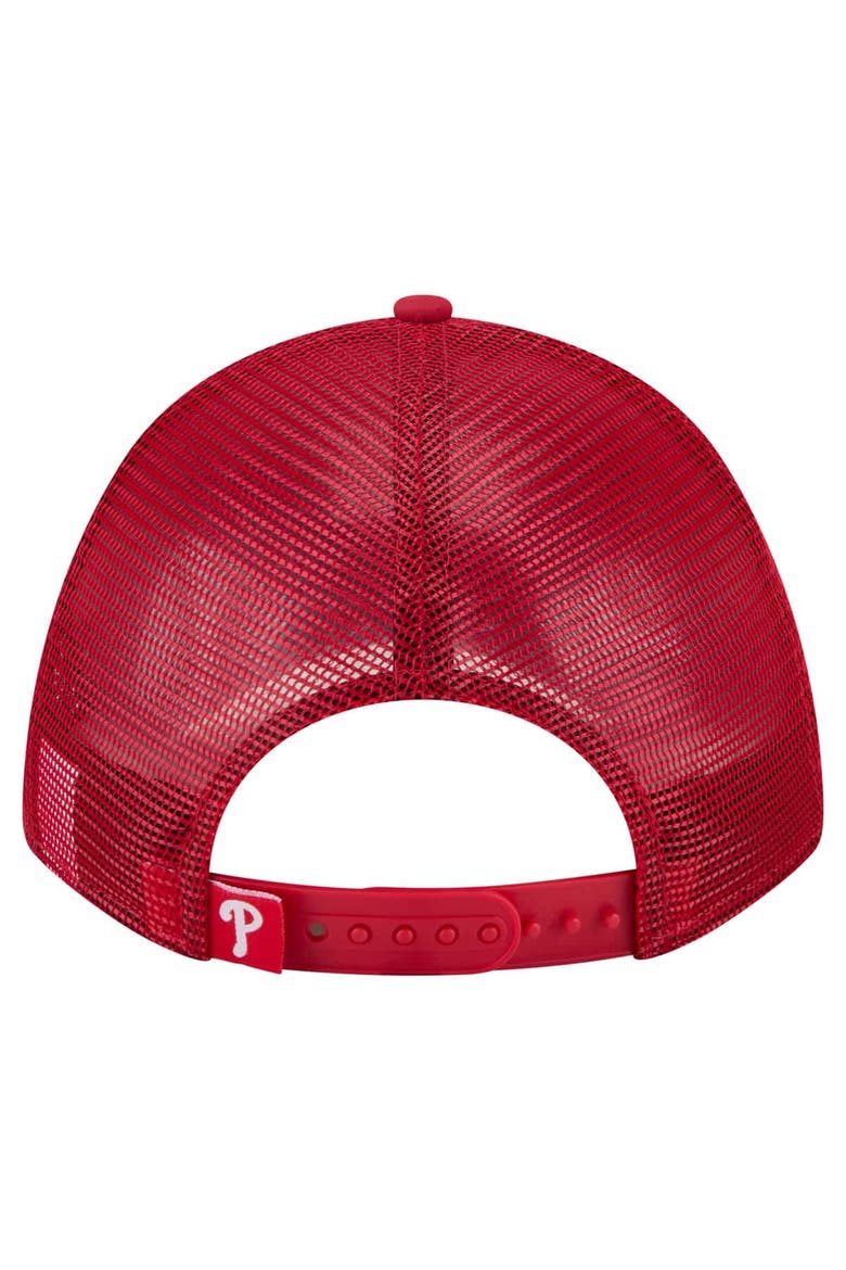 Men's New Era  Red Philadelphia Phillies Minimalist 9FORTY A-Frame Adjustable Hat, Alternate, color, Red