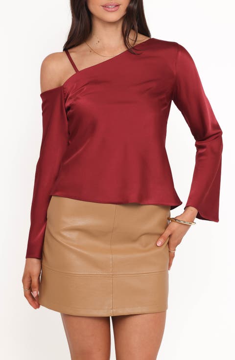 Brisa Single Cold Shoulder Satin Top