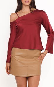 Petal & Pup Brisa Single Cold Shoulder Satin Top