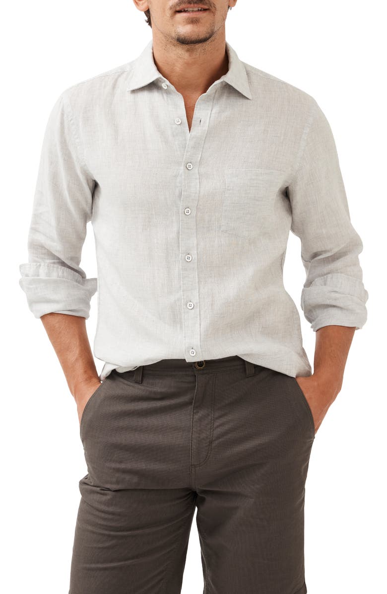 Rodd & Gunn Seaford Linen Button-Up Shirt, Main, color, Vapour