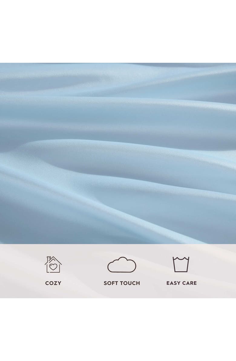 Laura Ashley Satin Bliss Solid Sheet Set, Alternate, color, Light Blue