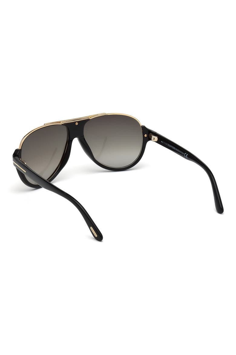 'Dimitry' 59mm Aviator Sunglasses, Alternate, color, SHINY BLACK/ SHINY ROSE GOLD