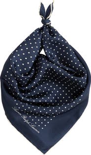 Lauren Ralph Lauren Polka Dot Square Silk Scarf