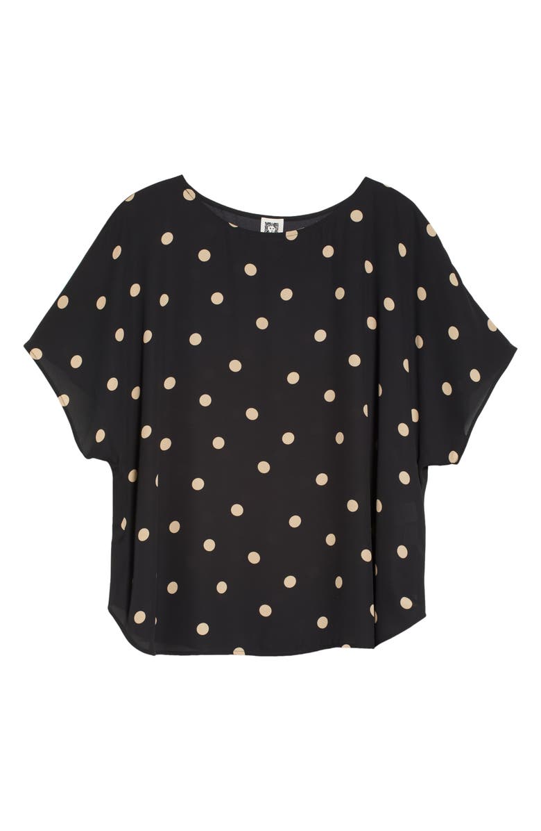 Anne Klein Polka Dot Blouse, Alternate, color, Anne Black/ Latte