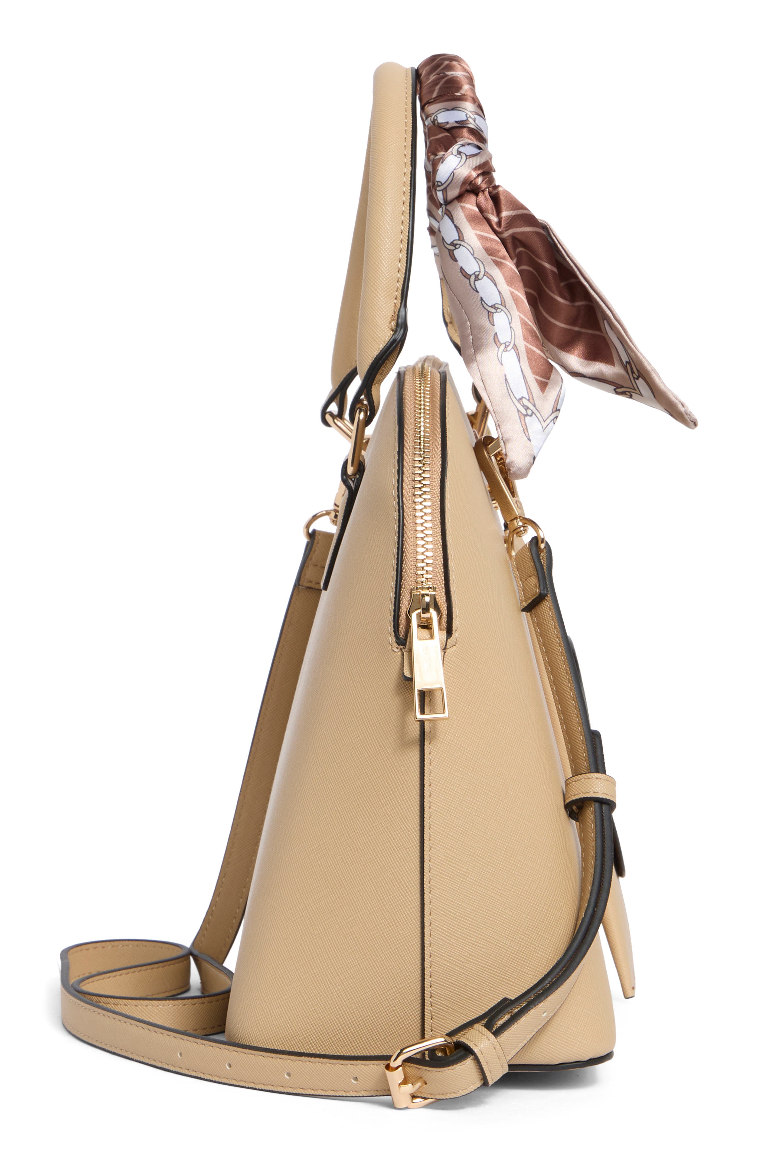 ALDO Umaunwan Dome Satchel Bag, Alternate, color, Beige