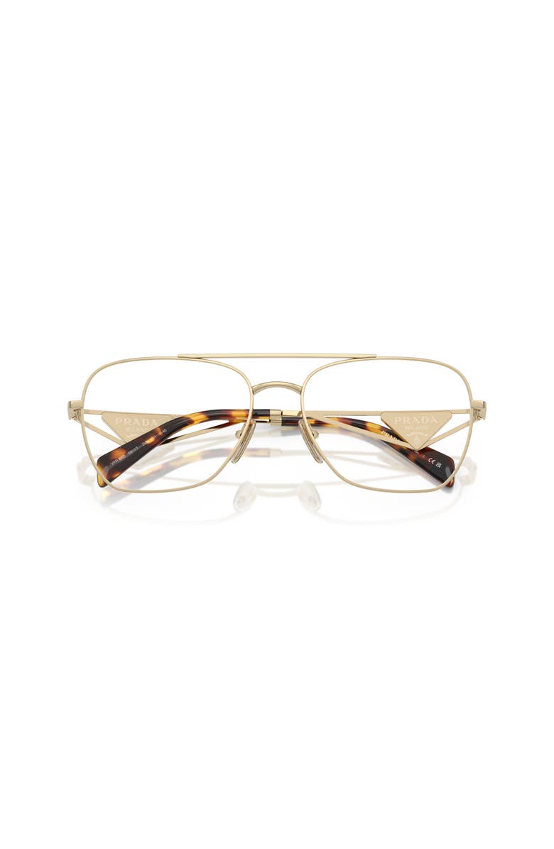 Prada 57mm Pilot optical glasses, Alternate, color, Gold