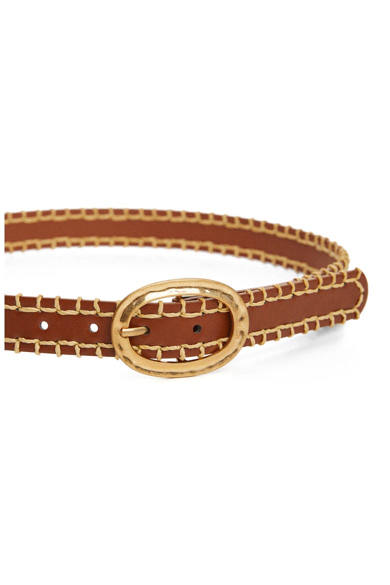 Whipstitched Belt, Alternate, color, BROWN