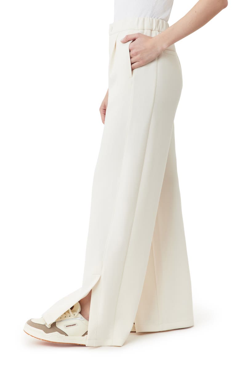 Scotch & Soda Pleated Wide Leg Pants, Alternate, color, Whitecap Grey