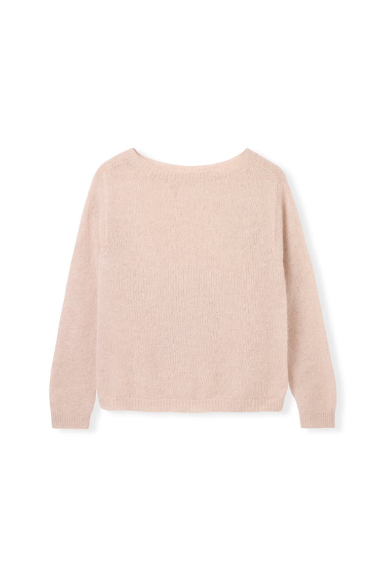 Gauzy Boat Knit Sweater, Alternate, color, Peony