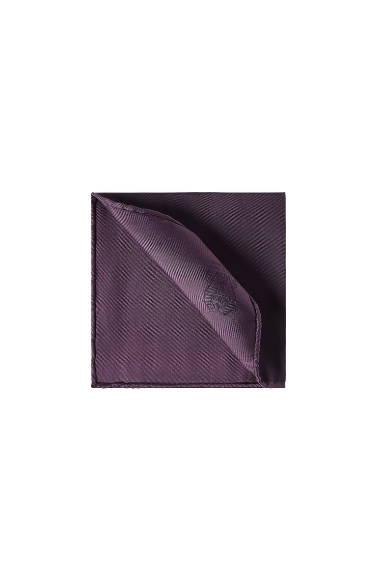Silk pocket square with printed logo, Alternate, color, Purple