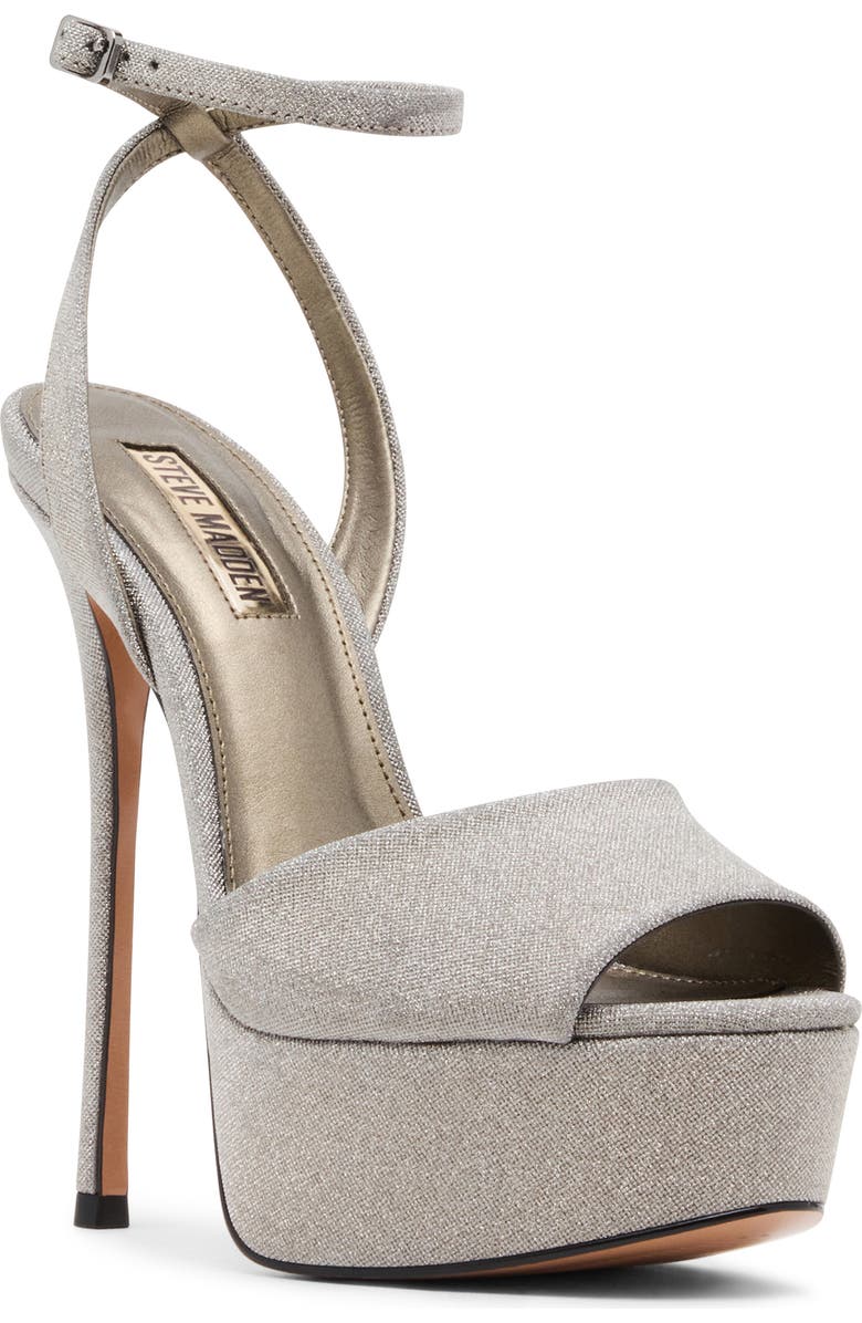 Steve Madden Jezzica Ankle Strap Platform Sandal, Main, color, Pewter
