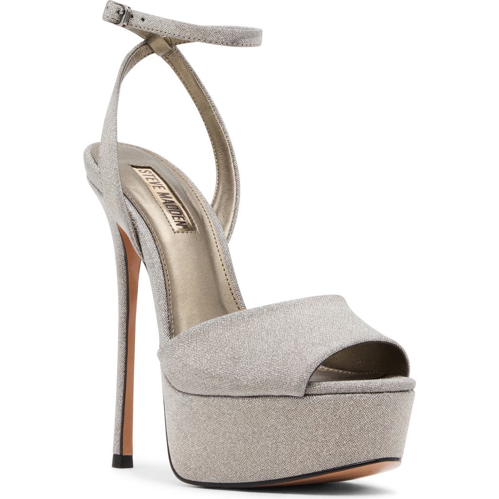 Steve Madden Jezzica Ankle Strap Platform Sandal In Gray